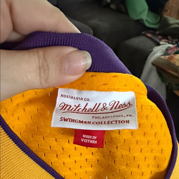 VINTAGE NBA LA LAKERS Shaquille ONeal Mitchell & Ness athletic mesh jersey L - Picture 2 of 5